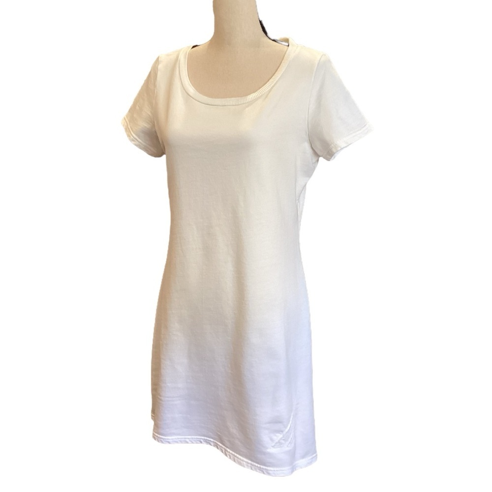 Nautica White Terry Cotton Beach Sailing Athleisure‎ Short Sleeve Dress Medium